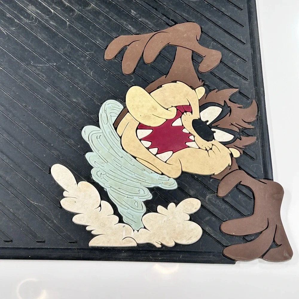 VTG '94 PlastiColor Looney Tunes Taz Tasmanian Devil Rubber Floor Mat 14x17 GUC